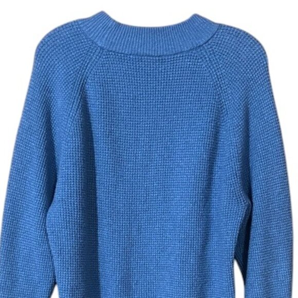 GAP Blue Shaker Knit Sweater Raglan Sleeve Size Large - Picture 5 of 8